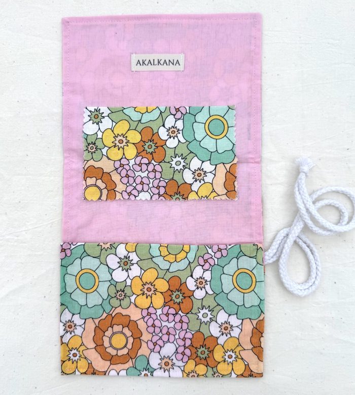 Pochette pinceaux rose/fleurs